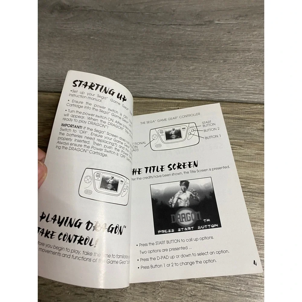 Dragon The Bruce Lee Story Sega Game Gear Instruction Manual Acclaim Original
